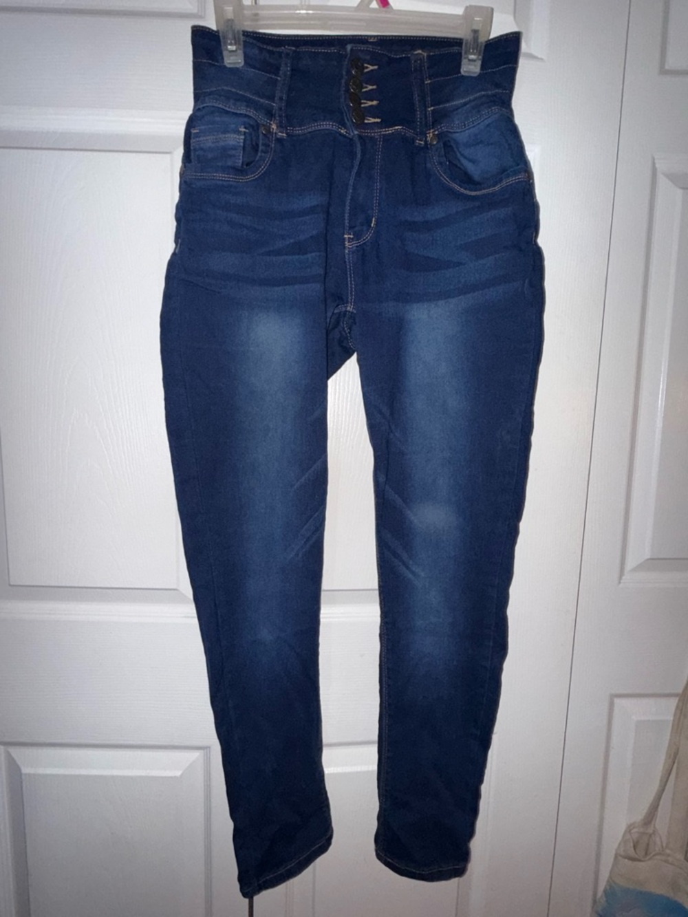 BAMBOO High-Rise Dark Blue Stretch Jeans